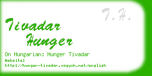 tivadar hunger business card